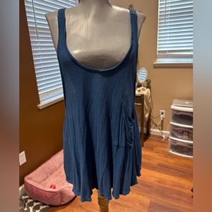 Blue oversized free people tank